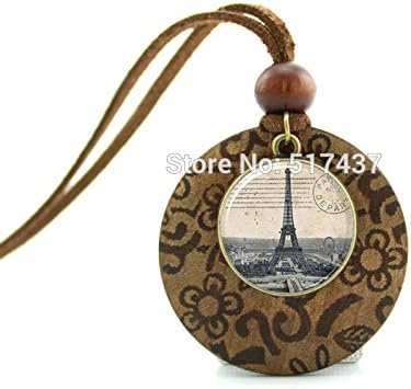 Pretty Lee New Design Wooden Pendant Necklace Eiffel Tower Pendant Eiffel Tower In Paris France Jewelry Picture Necklace