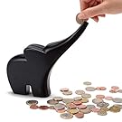 Elli the Elephant Coin Bank Vault Animal Toy for Kids of All Ages, Fun Money Savings Teaching Toy By Monkey Business - Black