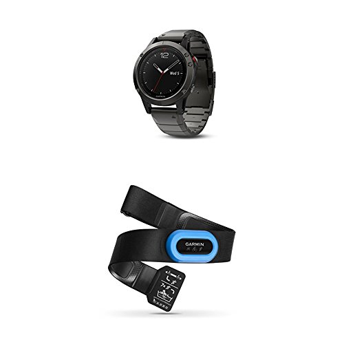 Garmin Fenix 5 Sapphire - Slate Gray with Metal Band and HRM-Tri Heart Rate Monitor