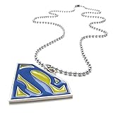 TEMEGO Jewelry Mens Alloy 2-Tone Superman Symbol Pendant Necklace Chain