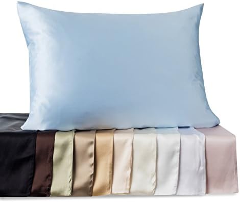Kimspun 19 Momme 100% Silk Pillowcase for hair with Hidden Zipper Standard, Chocolate, By Shop Bedding