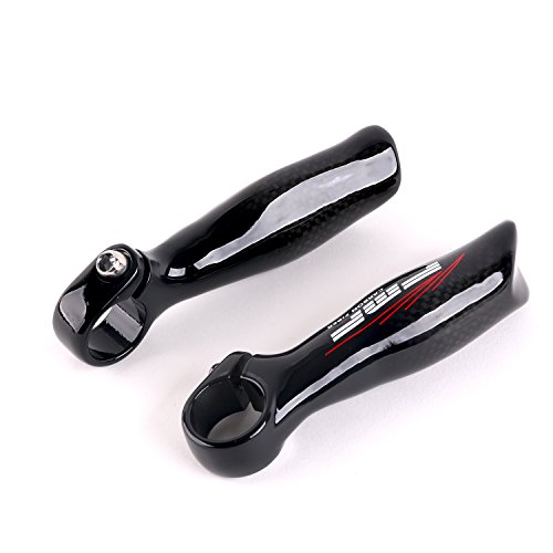 Vinqliq 2PCS Carbon Fiber MTB Bike Bicycle Cycling 7/8" Handlebar Bar End Grips Lightweight Durable with 2 Bar Plugs and Allen Wrench for MTB Road Bike (Glossy Black) (Glossy Black) - Thumbnail 5