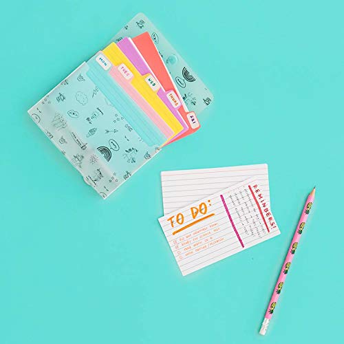 Yoobi Index Cards with Case | 4 Pack of Fun | 400 Total Notecards with Holder