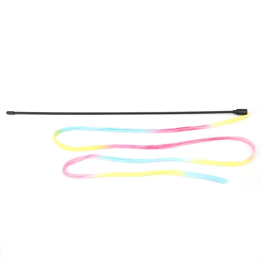 Wandisy July Summer Gifts Cat Rainbow Strip Cloth Teaser Stick Chaser Interactive Toy, Funny Cat Kitten Pet Play Toy, Funny Cat Kitten Pet Play Toy Cat Cloth Teaser Stick Chaser Interactive Toy