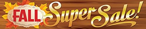 B90FFS "Fall Sale" Seasonal Indoor Outdoor Banners Furniture and Retail Business Store Signs 13 oz Heavy Duty Vinyl Gloss Banner with Metal Grommets, Rope and Taped Hemmed Sides (4' x 20')