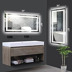 ISTRIPMF 55 x 30 Inch LED Bathroom Mirror, Backlit