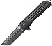 CRKT Ruger 2-Stage EDC Folding Pocket Knife: Heavy Duty Everyday Carry, Black Tanto Blade, Flipper Open, Frame Lock, Steel & Aluminum Handle, 4-Position Pocket Clip R2101K