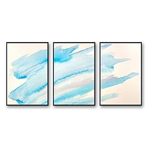 3 Piece Framed Canvas Home Artwork Decoration Watercolor Sfumato Canvas Wall Art for Living Room, Bedroom - 16"x24"x3 Panels