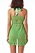 Plus Size Lingerie for Women Lace Babydoll Chemise Halter Sleepwear Nightwear(Apple Green, 2X)