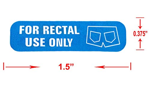 "for Rectal Use Only" Stickers-1.5"X3/8" Blue Permanent Adhesive LabelsÂ Pack of 500
