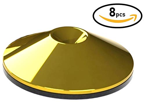 Speaker Subwoofer & HiFi Stand Isolation & Floor Protector Spike Shoes Pads Feet (8, Polished Brass)