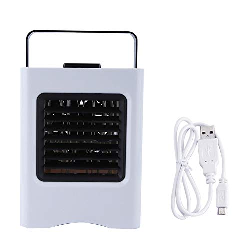 Portable Air Conditioner,USB Rechargeable Air Cooler Humidifier,Mini Cooling Desktop Fan with Small Night Light for Home/Dormitory/Office with 3 Speeds