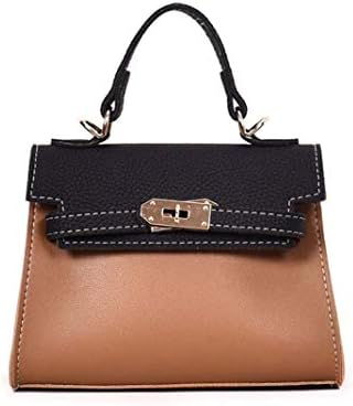 DDHZTA Contrast Color Korean Version Of One Shoulder Slant Across The Portable Kelly Lock Bag Female Bag,Black [Energy Class A]