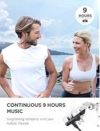 Auriculares Bluetooth Mpow S11, auriculares estéreo Bluetooth 5.0 aptX, 9 horas de reproducción, auriculares deportivos impermeables IPX7, auriculares Bluetooth con CVC6.0 Micrófono con cancelación de ruido, Negro