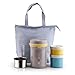 AKS Vacuum Insulated stainless steel lunch jar, with a tote colder bag (Gray)