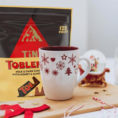 TINY TOBLERONE CHOCOLATE GIFT BAG VARIETY PACK (MILK CHOCOLATE AND DARK CHOCOLATE BARS), 125 PIECES