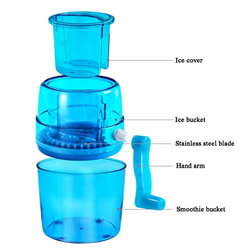 SYTH Eismaschine Eiscrusher Manuelle Haushalt Eiszerkleinerer Handheld Handbuch Eisschneider Fried Ice Machine (Blau) – Bild 4