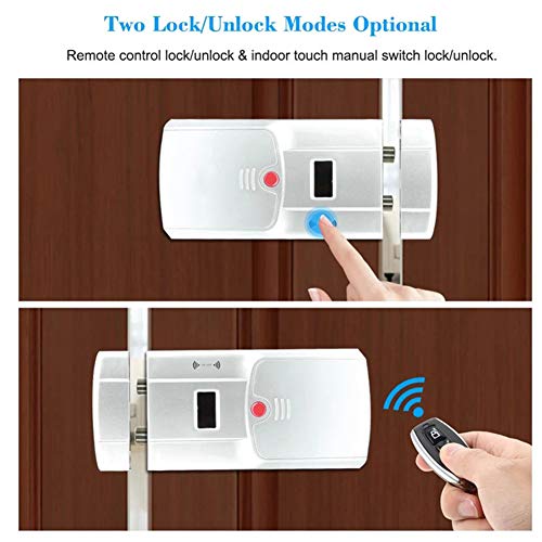 Remote Control Smart Lock, APP Unlock Electronic Invisible Door Lock with 4 Remote Keys, Wireless Anti-theft Home Security Keyless Access Control System for Office Home Hotel(white) - Thumbnail 6