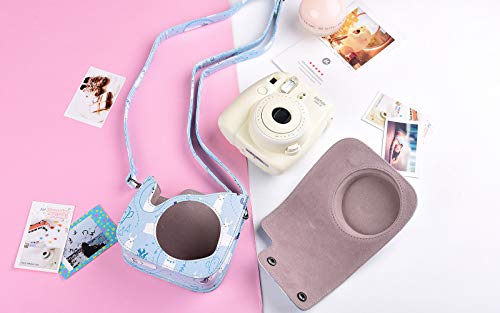 Katia Camera Case Bag Compatible for Fujifilm Instax Mini 9/ Mini 8+/ Mini 8 Instant Film Camera with Shoulder Strap and Photo Accessories Pocket - Alpaca
