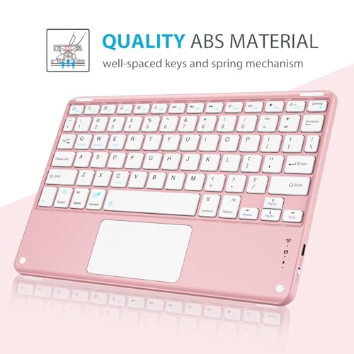 ProCase for iPad 11th / 10th Generation Case with Keyboard, Magnetically Detachable Wireless Keyboard with Multi-Touch Trackpad for iPad (A16) 2025 /10th Gen 2022 -Pink