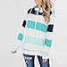 Womens Color Block Striped Sweatshirt Crewneck Long Sleeve Loose Pullover Tops Green