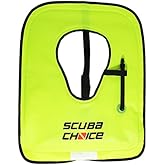 Scuba Choice Adult Neon Yellow Snorkel Vest with Name Box, X-Large