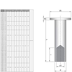 Yinpecly 200PCS Round Flat Head Rivet