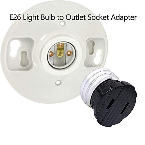 E26 Light Socket Outlet Adapter to 3 Prong to 2 Prong Adapter, Light