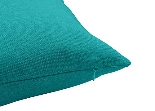Essencea 22 by 22 Inches, Throw Pillow Cover, Color -Aqua | Solid Faux Silk European Shams Pillowcase with Hidden Zipper