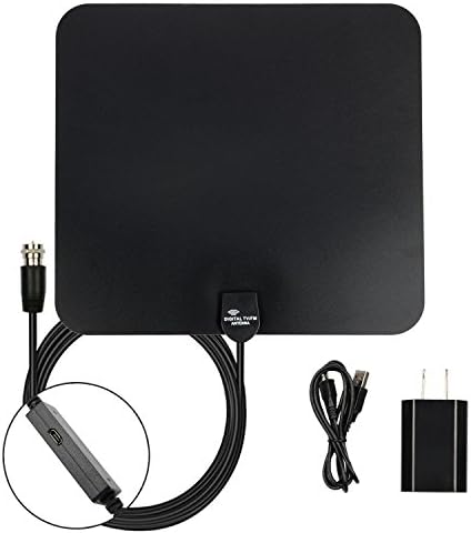 Happycamping 50 Mile Amplifier Indoor HDTV Antenna with 16-Feet Coaxial Cable