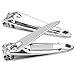 2 Pcs Sharp Metal Fingernail Nail Clippers Cutters Silver Tone