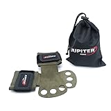 Leather Hand Grips with Wide Wrist Wraps-Perfect for Pull-up Training, Kettlebells and Barbell Training, Weightlifting.Leather and Velcro Wrist Support