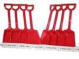 24 Small Toy Plastic Shovels Red, Made in America, 7 Inches Tall, 24 I Dig You Stickers