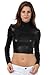 Sakkas Matte Liquid Mock Neck Turtleneck Long Sleeve Crop Top - Made in USA