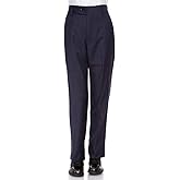Giovanni Uomo Boys Husky Flat-Front - Slim fit Dress Slacks Poly Rayon Navy 18-Husky