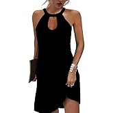 Women Summer Sleeveless Halter Neck Dresses 2026 Casual Floral Print Dress Sun Dresses for Party Beach Vacation