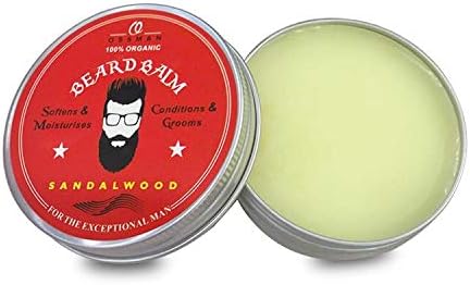 Premium Conditioner and Softener to Shape and Style Premium Ossman All Organic Beard Balm - Sandalwood Scented - Smooth and Styling - Goatees and Sideburns Beard Balm Butter 60g