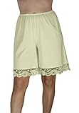 Underworks Pettipants Cotton Knit Culotte Slip Bloomers Split Skirt 9-inch Inseam Small-Beige