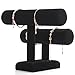 Fantastic Job Black 2 Tier Velvet Bracelet Organizer T-Bar Jewelry Display Bangle Tower