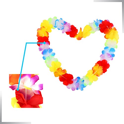 Silk Hawaiian Leis Necklace for Luau Party Favours 12 X Plastic Flower