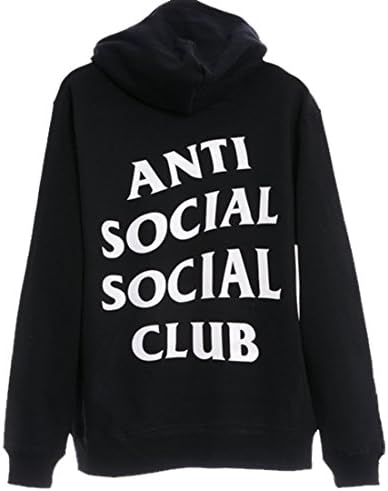 WellDam Mens Anti Social Social Club Hoodied Sweatshirt Pullovers