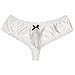 FEESHOW Men's Lace Bikini Briefs Sissy Pouch Underwear Hipster Crossdress Panties Ivory Medium (Waistline 29.0-34.0
