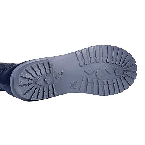 Litfun Womens Mid Calf Rain Boots Outdoor Garden Work Waterproof Boots Wide Calf Rain Shoes Navy - Thumbnail 4