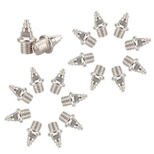 RAHATA 16 Pieces 1/4 inch Stainless Steel Track and Field Spikes for Running High Jump Long Jump with Wrench (Christmas Tree Spikes)