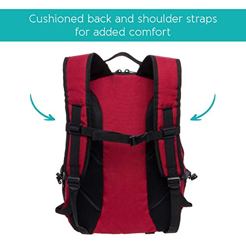LISH Vinyasa Yoga Mat Backpack - Multipurpose Lightweight Gym Tote Bag with Straps (Maroon) - Thumbnail 3