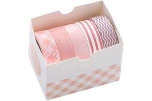5 Rolls Thin Washi Tape Set, Decorative Masking Tape for Journaling, DIY, Crafts, Scrapbooking 10mm (0.4 Inch) Wide 2 Meters 