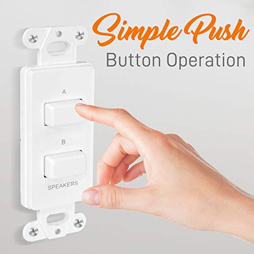 Pyle in Wall Speaker Selector Switch Home Audio 2Channel A/B Dual