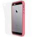 iPhone SE Case, RhinoShield [CrashGuard] 11 ft Shock Absorption Ultra Thin Bumper with & FREE Back Transparent Skin. Slim Heavy Duty Protection. Also for iPhone 5 / 5s - Coral Pink