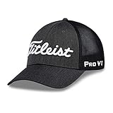 Titleist Men's Golf Cap (Sports Mesh, Players Deep Back, Tour Deep Back Mesh) (Tour Deep Back Mesh, Heather Black, L/XL)