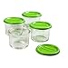 Glass Baby Food Storage Containers (4 Pk) - 2oz Jars in Stackable Storage Tray w Tight Interlocking Base- Dry-Erase Marker Labeling- Microwave Freezer Dishwasher Safe- Babyfood Breast Milk, Gift